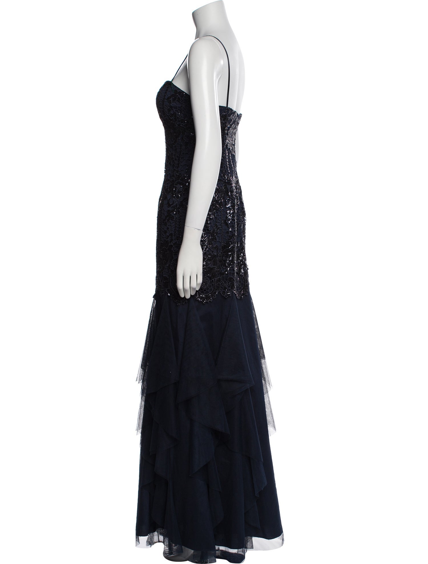 Aidan Mattox Square Neckline Long Dress